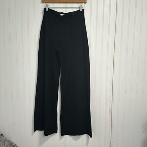 Ridley radar women black ponte knit wide leg pants size 1+, 33” inseam